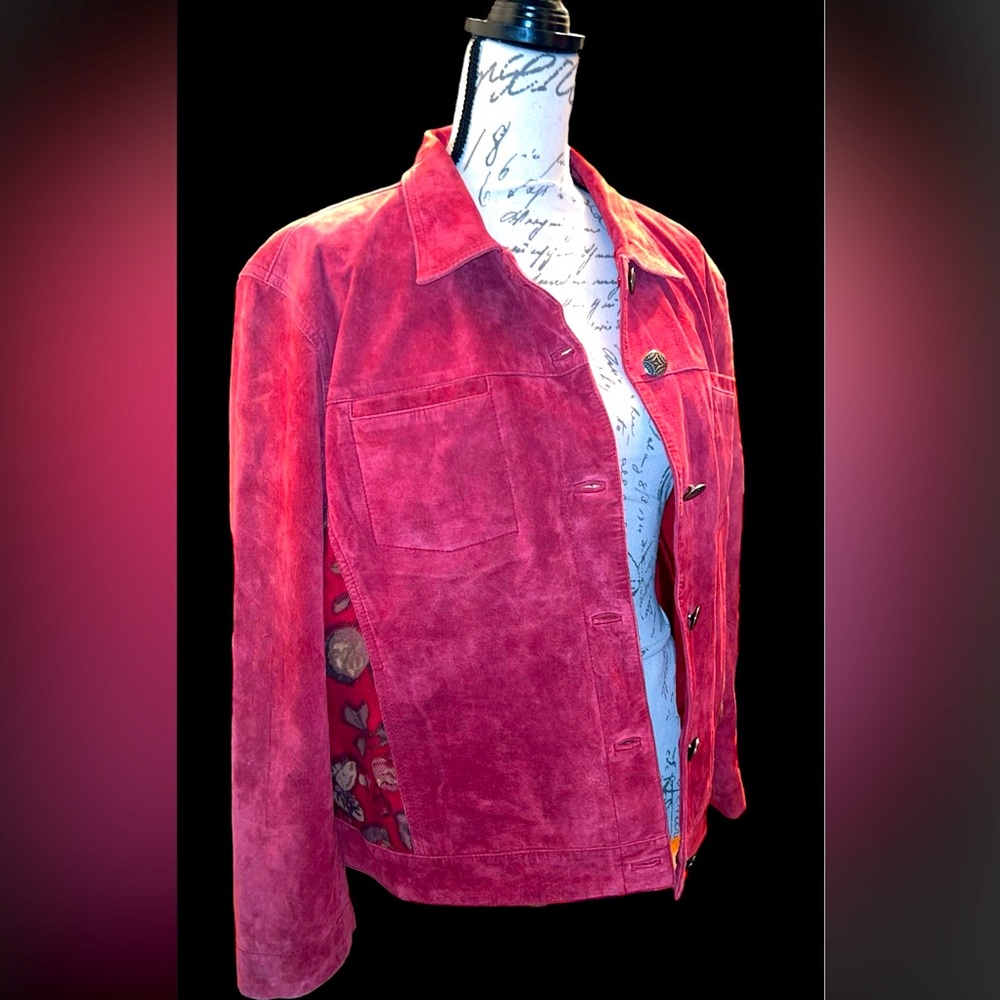 Vintage Suede Chicos Button up Jacket